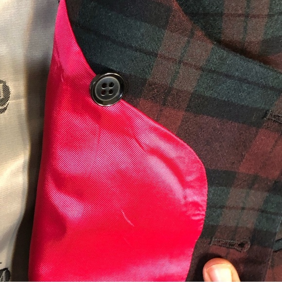 Noose & Monkey Ginsberg Plaid Double Breasted Waistcoat Vest Skull Print Back - Picture 7 of 16